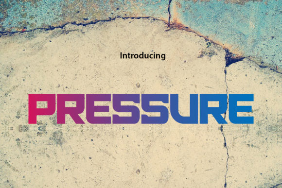 Pressure Typeface: Bold Futuristic Display Font for Makers